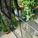 Serre de jardin adossée 4,7m² noire en verre trempé Qube - Halls