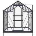 Serre de jardin en aluminium anthracite et verre trempé 4mm RINCA 4,57m² + embase - Green Protect