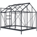 Serre de jardin en aluminium anthracite et verre trempé 4mm RINCA 4,57m² + embase - Green Protect