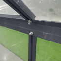 Serre de jardin en aluminium anthracite et verre trempé 4mm RINCA 4,57m² + embase - Green Protect