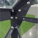 Serre de jardin en aluminium anthracite et verre trempé 4mm RINCA 4,57m² + embase - Green Protect
