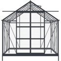 Serre de jardin en aluminium anthracite et verre trempé 4mm RINCA 6,05m² + embase - Green Protect