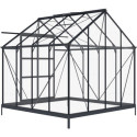 Serre de jardin en aluminium anthracite et verre trempé 4mm RINCA 6,05m² + embase - Green Protect