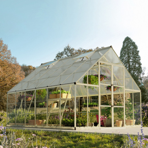 Serre Balance™ 11m² structure argent et panneaux hybrides – Canopia PALRAM