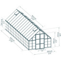 Serre Balance™ 25,6m² en aluminium et polycarbonate gris – Canopia by Palram