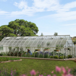 Serre Balance™ 29,3m² en aluminium et polycarbonate gris – Canopia by Palram