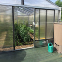 Serre de jardin SUPRA 26,10m² en aluminium naturel et verre trempé 4mm + embase incluse - Lams