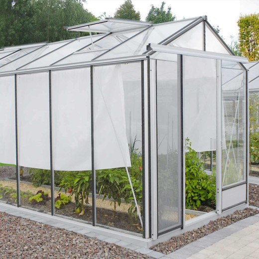 Serre de jardin ESSENTIA 14,30m² en aluminium naturel et verre trempé 4mm + embase incluse - Lams