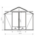 Serre de jardin ESSENTIA 9,60m² en aluminium naturel et verre trempé 4mm + embase incluse - Lams