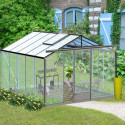 Serre de jardin ESSENTIA 9,60m² en aluminium naturel et verre trempé 4mm + embase incluse - Lams