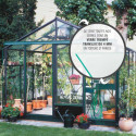 Serre de jardin ESSENTIA 9,60m² en aluminium laqué et verre trempé 4mm + embase incluse - Lams