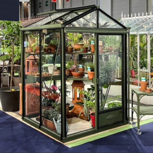 Serre de jardin LUXIA 2,6m² en aluminium naturel et verre trempé 4mm + embase incluse - Lams