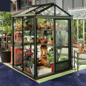 Serre de jardin LUXIA 2,6m² en aluminium laqué et verre trempé 4mm + embase incluse - Lams