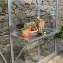Table à rempoter en aluminium naturel 80x50cm pour serres Lams