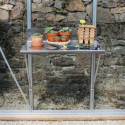 Table à rempoter en aluminium naturel 80x50cm pour serres Lams