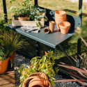 Table à rempoter en aluminium naturel 80x50cm pour serres Lams