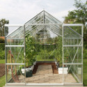 Serre Laurus Uranus 12,90m² en aluminium naturel et verre trempé 3mm + embase incluse - Natura Lams