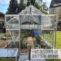 Serre Laurus Uranus 12,90m² en aluminium naturel et verre trempé 3mm + embase incluse - Natura Lams