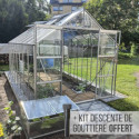 Serre Laurus Uranus 12,90m² en aluminium naturel et verre trempé 3mm + embase incluse - Natura Lams