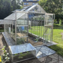 Serre Laurus Uranus 12,90m² en aluminium naturel et verre trempé 3mm + embase incluse - Natura Lams