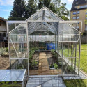 Serre Laurus Uranus 12,90m² en aluminium naturel et verre trempé 3mm + embase incluse - Natura Lams