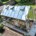 Serre Laurus Uranus 12,90m² en aluminium naturel et verre trempé 3mm + embase incluse - Natura Lams