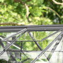 Serre Laurus Uranus 12,90m² en aluminium laqué gris et verre trempé 3mm + embase incluse - Natura Lams