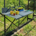 Table à rempoter en aluminium laqué vert 80x50cm pour serres Lams