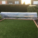 Serre chenille de jardin 1,3x7,5m en PE non armé 200 microns Serres Tonneau