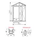 Serre de jardin LUXIA 3,8m² en aluminium laqué et verre trempé 4mm + embase incluse - Lams