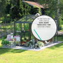 Serre de jardin LUXIA Rétro 5,60m² en aluminium laqué et verre trempé 4mm + embase incluse - Lams