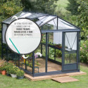 Serre de jardin LUXIA Rétro 10,80m² en aluminium laqué et verre trempé 4mm + embase incluse - Lams