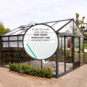 Serre de jardin LUXIA Rétro 9,60m² en aluminium laqué et verre trempé 4mm + embase incluse - Lams