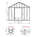 Serre de jardin LUXIA Rétro 9,60m² en aluminium laqué et verre trempé 4mm + embase incluse - Lams