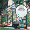 Serre de jardin LUXIA Rétro 14,10m² en aluminium laqué et verre trempé 4mm + embase incluse - Lams