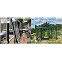 Serre de jardin LUXIA Rétro 14,10m² en aluminium laqué et verre trempé 4mm + embase incluse - Lams