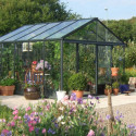 Serre de jardin LUXIA Rétro sur muret 9,60m² en aluminium laqué et verre trempé 4mm - Lams
