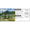 Serre de jardin LUXIA Rétro sur muret 14,10m² en aluminium laqué et verre trempé 4mm - Lams
