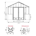Serre de jardin LUXIA Rétro sur muret 11,80m² en aluminium laqué et verre trempé 4mm - Lams
