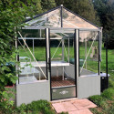 Serre de jardin LUXIA sur muret 8,97m² en aluminium laqué et verre trempé 4mm - Lams