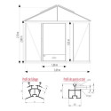 Serre de jardin LUXIA sur muret 9,60m² en aluminium laqué et verre trempé 4mm - Lams