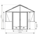 Serre de jardin LUXIA sur muret 14,10m² en aluminium laqué et verre trempé 4mm - Lams