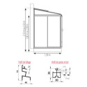 Serre adossée LUXIA 7,2m² H226cm en aluminium laqué et verre trempé 4mm + embase incluse - Lams