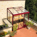 Serre adossée LUXIA 7,2m² H226cm en aluminium laqué et verre trempé 4mm + embase incluse - Lams