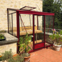 Serre adossée LUXIA 7,2m² H226cm en aluminium laqué et verre trempé 4mm + embase incluse - Lams