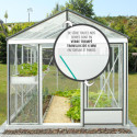 Serre de jardin LUXIA 10,60m² H226cm en aluminium naturel et verre trempé 4mm + embase incluse - Lams