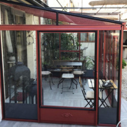 Serre adossée LUXIA 10,60m² H226cm en aluminium laqué et verre trempé 4mm + embase incluse - Lams