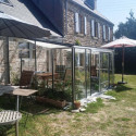 Serre de jardin LUXIA 14m² H246cm en aluminium naturel et verre trempé 4mm + embase incluse - Lams