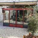 Serre adossée LUXIA 14m² H246cm en aluminium laqué et verre trempé 4mm + embase incluse - Lams