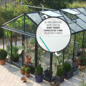 Serre adossée LUXIA 16,2m² H241cm en aluminium laqué et verre trempé 4mm + embase incluse - Lams